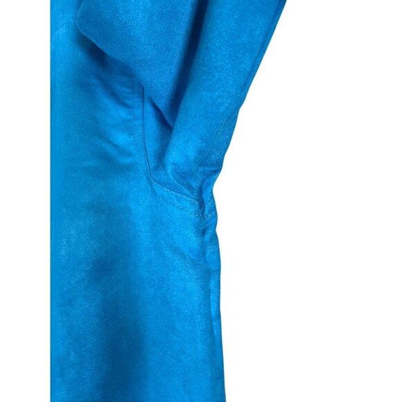 Chicos Suede Shirt Blue XL Coastal Preppy Classic Boho Western Retro Staple 80s - Picture 9 of 16